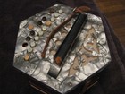 Antique Scholer Concertina Accordion Squeeze Box Germany -silver Pearl