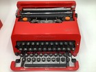 Vintage Valentine Typewriter W Case Olivetti Portable Red