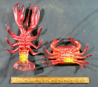 Plastic Lobster And  Crab D  cor Prop Seafood Toy Display Euc Blow Mold