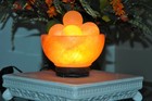 Himalayan Salt Bowl Lamp With 5 Salt Massage Spheres  Night Light  Dimmer Switch