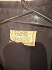 Vintage H Bar C  Long Tail Western Shirt Black Embroidered Pearl Snap 1950 60s