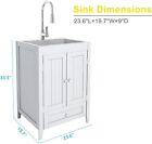 24-inch Laundry Stainless Steel Sink With Cabinet And Pull-out Sprayer Faucet