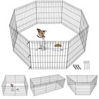 24  Dog Playpen Crate 8 Panel Fence Pet Play Pen Exercise Puppy Kennel Cage Yard