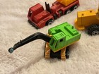 Lot Of 3 Construction Truck Mini Yellow Plastic Metal Crane Excavator Loader