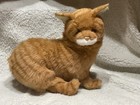 Vintage 1989 Avanti Applause Jockline Realistic Cat Plush Orange 15  Yellow Eyes