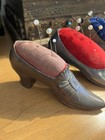 Three Antique C 1907 Victorian Ladies Shoe Pin Cushions