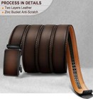 Ratchet Leather Belt Adjustable For Men 32 -38 waist Adjustable Deep Brown4730