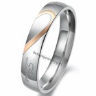 2pcs Couple s Matching Heart Ring  Real Love His Hers Wedding Band Promise Ring