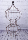 Wrought Iron 46 5  Double Bob Topiary Flower Trellis  Garden Decor