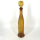 Vintage Empoli  Genie Decanter Bottle With Stopper  amber Mcm Vintage 17    Italy