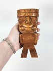 Vintage Hand Carved Hawaiian Monkey Pod Wood Tiki Statue Sculpture