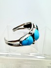 Navajo Turquoise 5 Stone Silver Cuff Bracelet Vintage Handmade 41 65g