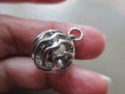 Vintage Silver Tone Pearl Bead Inside Ball Orb Sphere Fob Charm Pendant Necklace