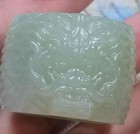 Inner Diameter 22mm Hetian Green White Jade Dragon Ring Thumb Band Mens