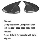  Mirror Cover Cap Compatible Glossy Black Carbon Fiber Style Carbon Fiber Style