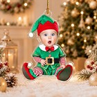 Personalized Baby Photo Christmas Ornament  Custom Face Santa Elf Snowman