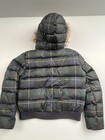 Polo Ralph Lauren Jacket Youth Xl 16 Green Plaid Hooded Puffer Polo Bear Winter