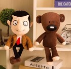 2pcs set Mr  Bean And Brown Teddy Bear Cute Plush Stuffed Bear Plush Toys