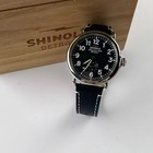 New W box Shinola The Runwell 41mm Black Dial Leather Strap Quartz Men s Watch