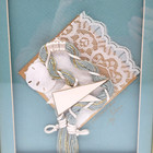 Wall Art Framed 10x8 In  Armando Signed Crafter Inspired Teal Green Goldtone Fra