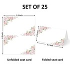 Pink Flower Place Cards For Table Setting  Blank Name Card