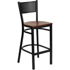 Home Square Hercules 31  Back Metal Bar Stool In Cherry black - Set Of 2