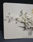 Bridal Flower Rhinestone Crystal Pearl Hair Comb Silver Tone Sj Sincerely Jules