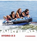 Airhead Hydro-x 3 Person Nylon Towable Tube  Tapered Gusset Design  Multicolor 