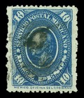 Mexico 1884  Hidalgo - High Values - 10 Pesos Blue  Scott   164 Used W cert 