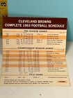 1963 Cleveland Browns Football Official Schedule Central Bank  scored Written 
