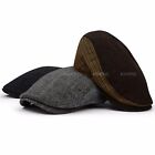 Wk Wool Tweed Plaid Ivy Herringbone Winter Cap Hat Golf Flat Cabbie Newsboy