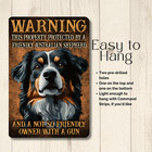 Australian Shepherd Security Warning Sign Friendly Dog Gun Owner Metal Aussie