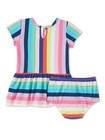 Wonder Nation Baby Girl Knit Cotton Dress Set Multi Stripe 3 6 Months New
