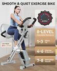 Folding Stationary Upright Exercise Bike Cycling Cardio Fitness Workout Bike