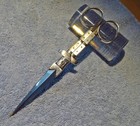Antique German Solingen Mesex A t  Mother Of Pearl Prostitute Scissors Dagger