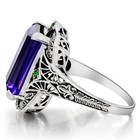 12ct Alexandrite   Emerald 925 Sterling Silver Edwardian Look Ring Sz 9 Fb6-8