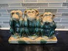Ceramic Vintage Monkeys    hear  Speak  See No Evil    Collectible Rare Find C  1930