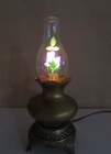 Vtg   Aerolux  Chimney Neon Pretty Little Orange Flowers  W  L   L Wmc Lamp