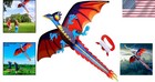 Durable 62  X 55  Dragon Kite With Tail - Perfect Outdoor Fun For Families