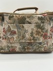 Vintage Leisure Luggage International Tapestry Train Case Cosmetic Vanity Bag