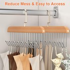 Belt Hanger For Closet 2 Pack Belt Hanger With 16 Hooks  Sturdy Wooden Non-sl   
