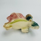 Vintage Ceramic Pixie Elf Pushing Pink Flower Wheelbarrow Planter Figurine