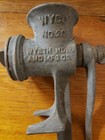 Wyco Wyeth Hdw Mfg  No   20 Cast Iron Food Meat Chopper Grinder  Hand Cranked