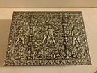 Large Antique Ornate Embossed Silver Metal Tin Repousse  Jewelry Art Nouveau Box
