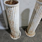 Pair 31  Antique Cast Iron Architectural Salvage Fluted Column Garden Pedestal