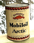 Vintage Rare Gargoyle Mobil Arctic Metal Oil Can Gas sign Quart Tin Nice Graphic