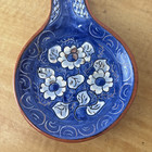 Hand-painted Portuguese Pottery Clay Terracotta Spoon Rest Portugal Ceramic