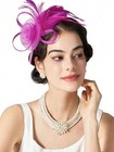 Large Flower Feather Hair Hat Fascinator Headband Clip Wedding Royal Ascot Race
