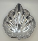 Vintage Solid Cast Aluminum Leaf Tray Sculptural Serving Bowl Decor India