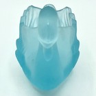 Vintage Glowy Glass Swan Votive Candle Holder Tea Light Frosty Blue Beauty Euc